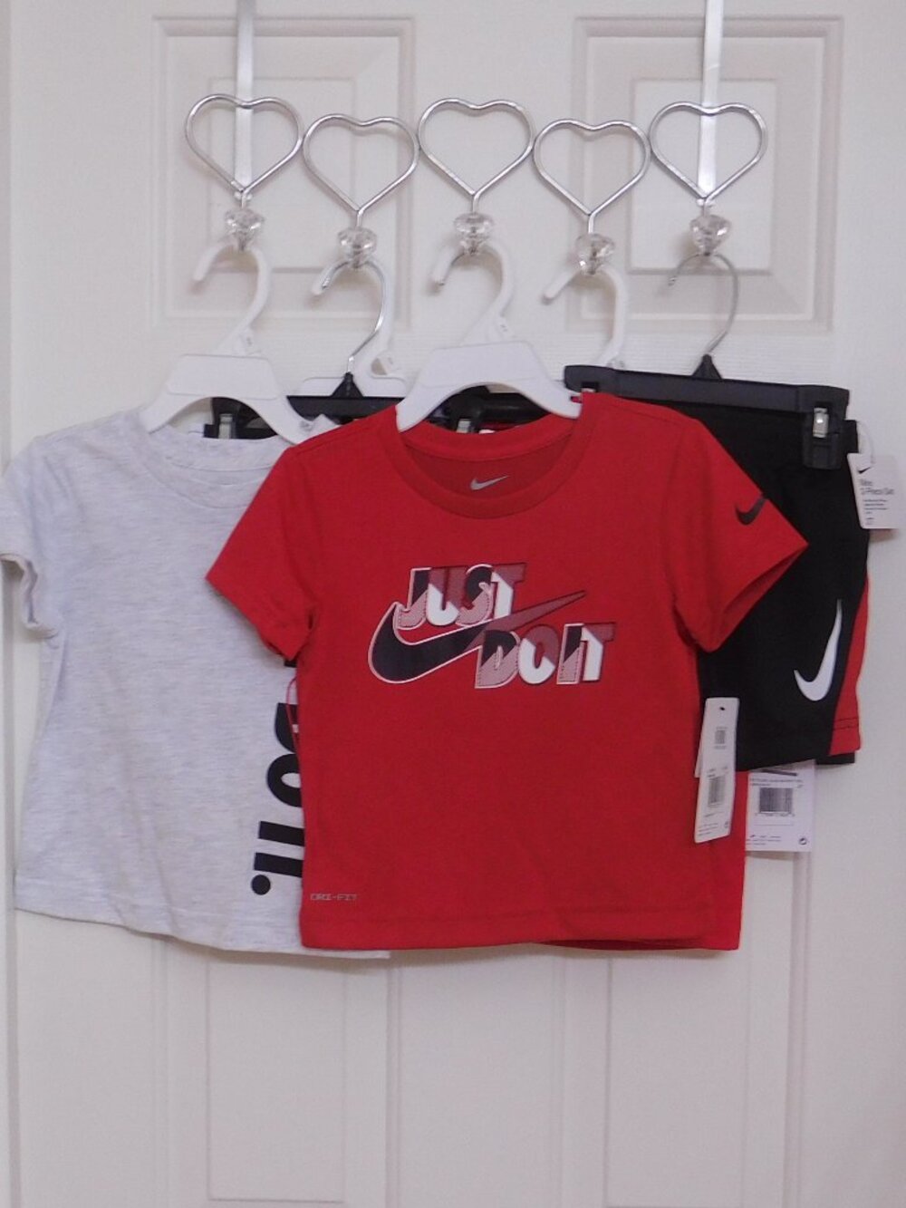 NWT 4 Nike 2pc Shirt & Shorts Set Reds and Grays Bundle sz 2t